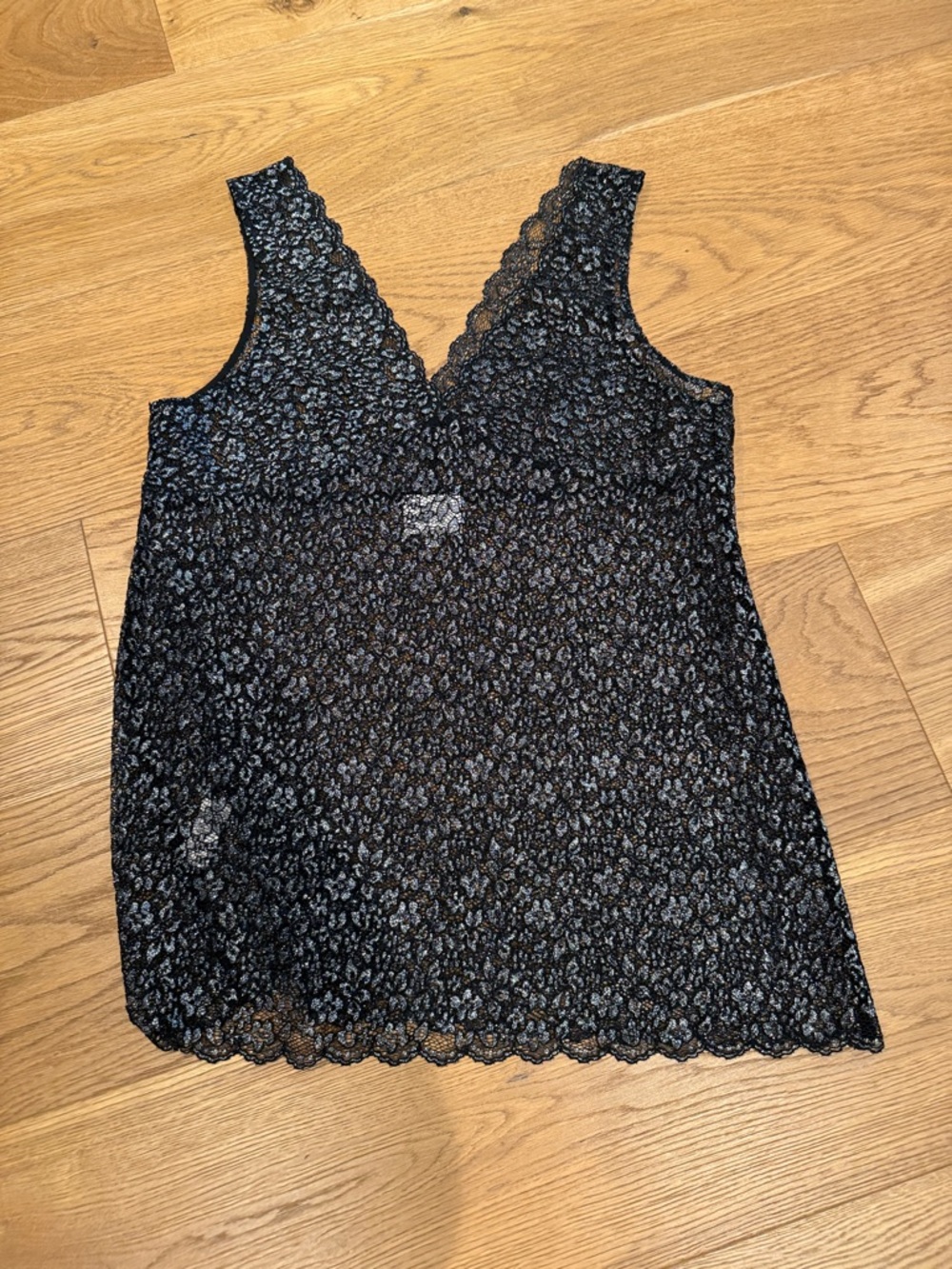 cinq a sept Black Lace V-Neck overlay